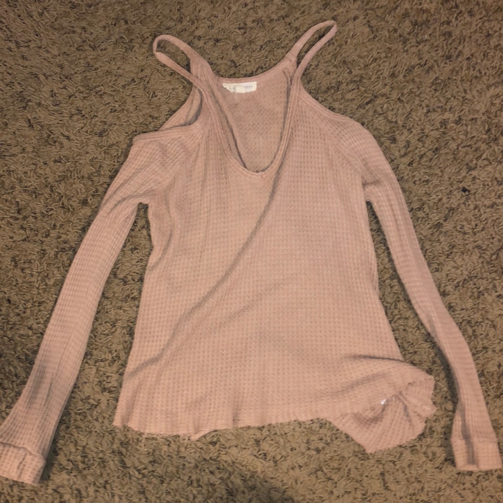 LA hearts open shoulder long sleeve